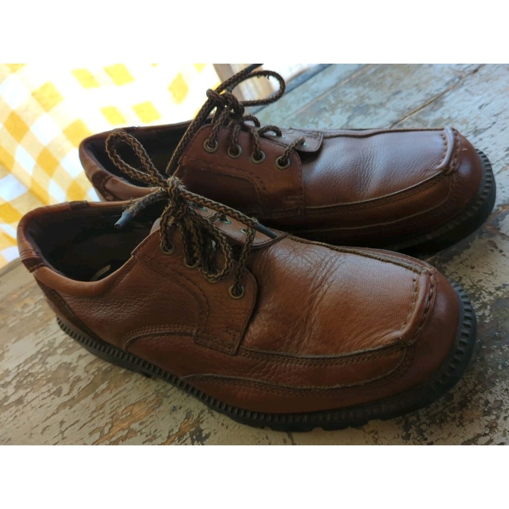 Nunn Bush Shoes Brown Leather Mens 10M Lace Up Comfort Gel Loafer 84071-247